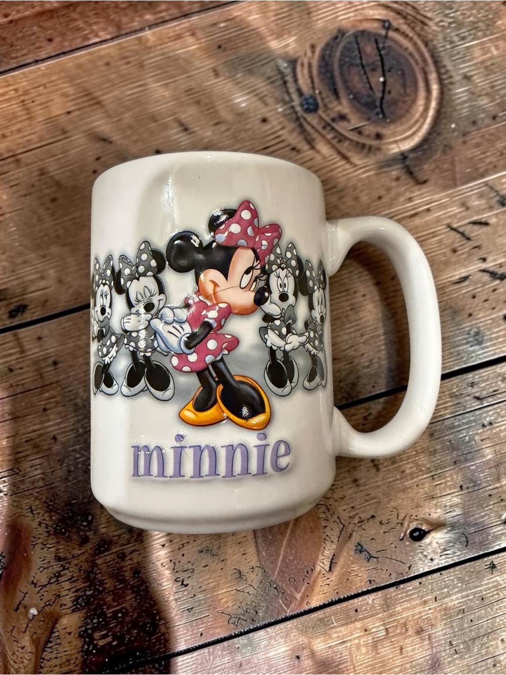 Disney Minnie Mouse Mug Polka Dot Red Bow Coquette Coffee Cup Collector Disney